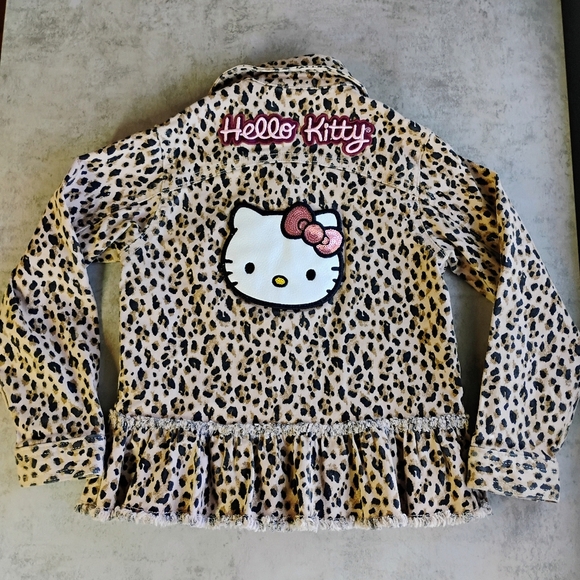 365 Kids Hello Kitty Leopard Print Lightweight Jacket Girls Size 5 - Picture 5 of 12